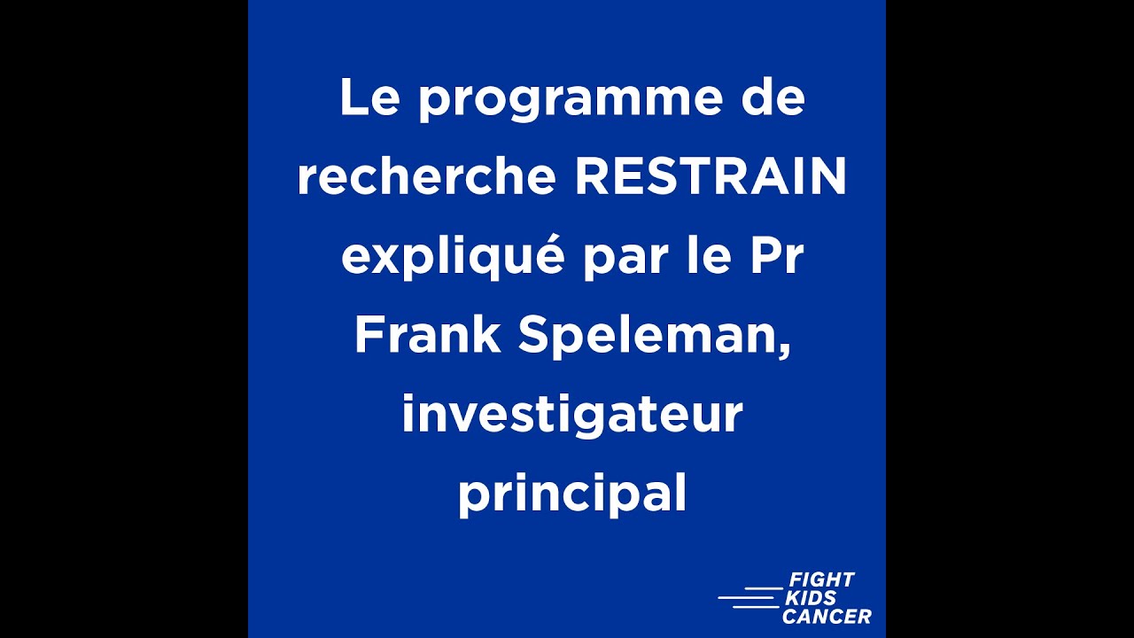 Le Professeur Frank Speleman explique le programme de recherche RESTRAIN