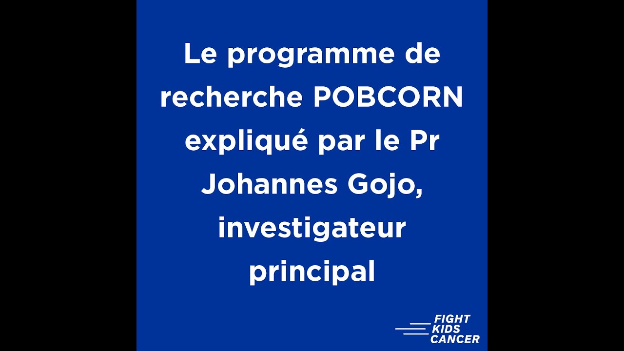 Le Professeur Johannes Gojo explique le programme de recherche POBCORN