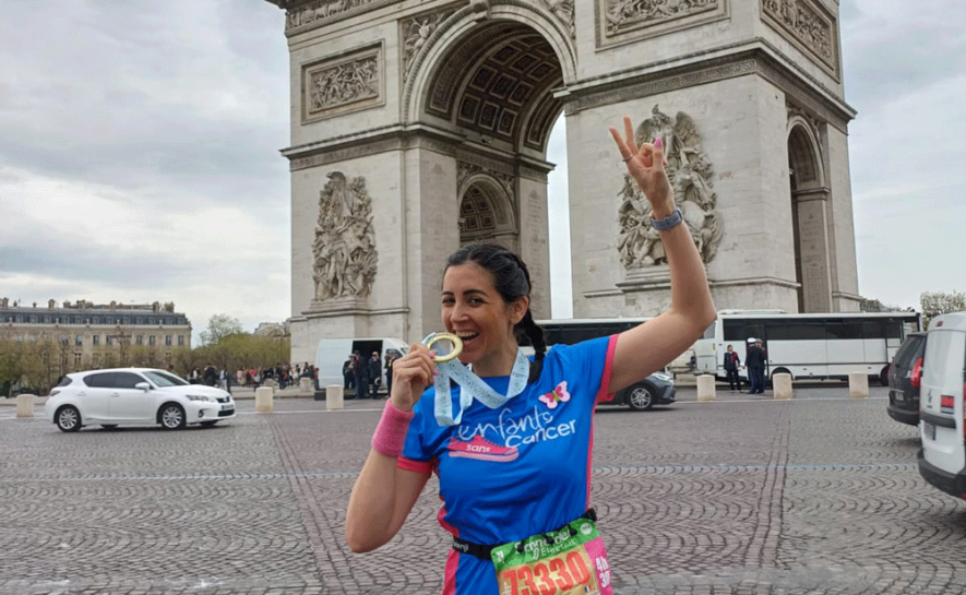 Un marathon de Paris bleu et rose