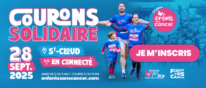 Participez à la course Enfants sans Cancer le 28 septembre 2025 à Saint-Cloud ou en connecté