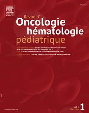 Revue d’oncologie et hématologie pédiatrique – Septembre 2016