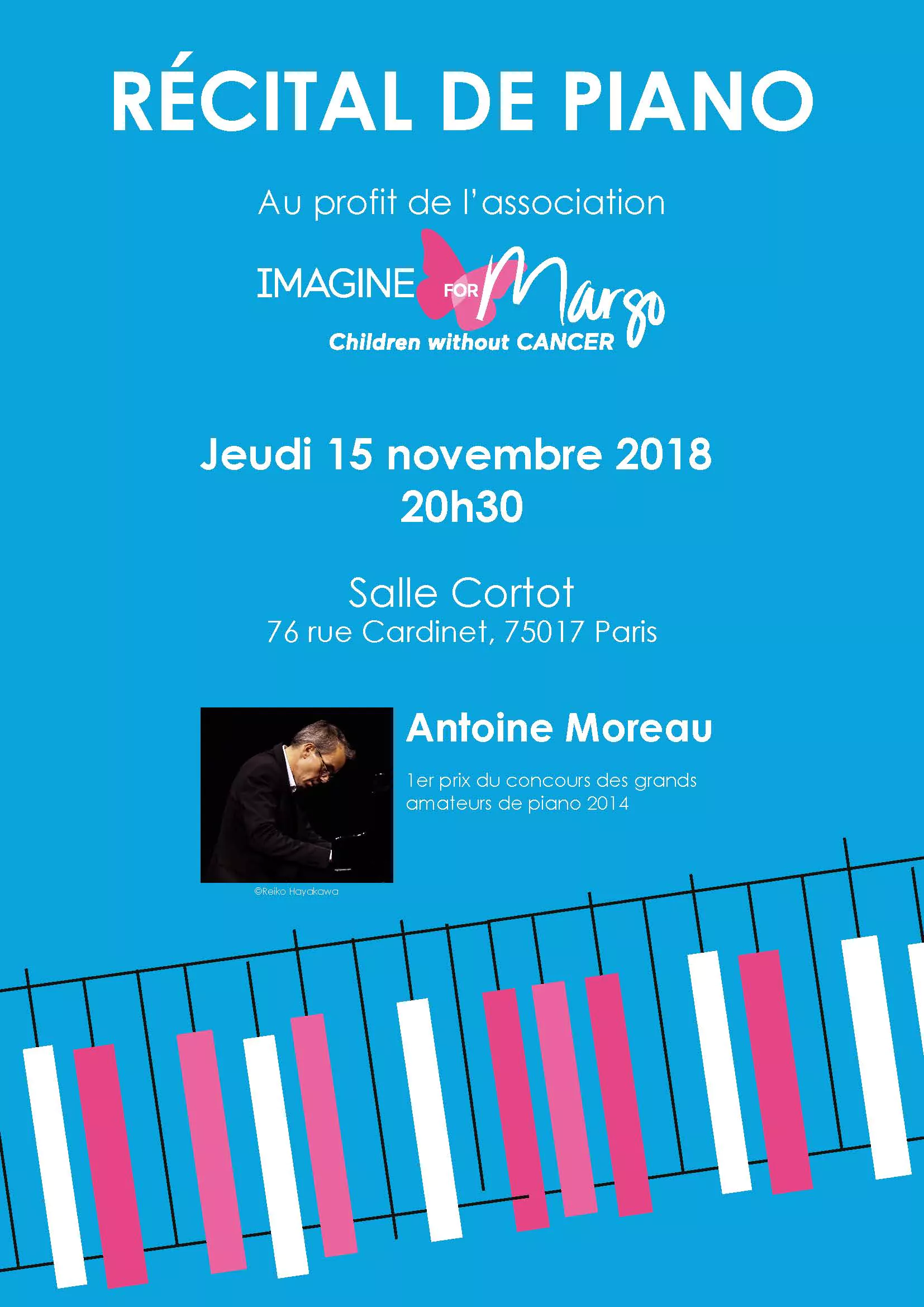 Antoine Moreau donne un récital de piano pour la seconde fois en novembre en soutien à la cause du cancer des enfants